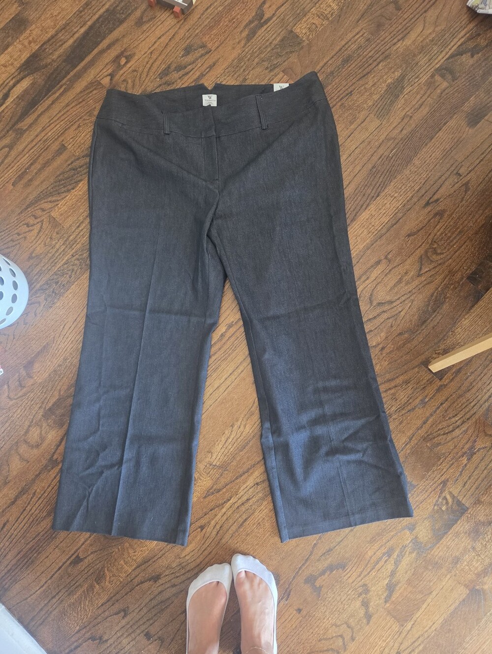 Womens Worthington Charcoal Wide-Leg Dress Pants Size 22W.